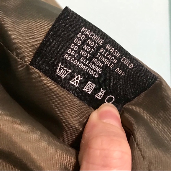 Olive Moto Jacket With Vegan Leather Sleeves - Picture 6 of 8